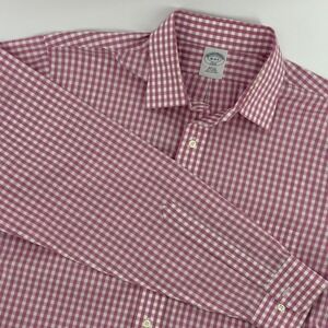 Brooks‎ Brothers 346 Mens Slim Fit Gingham Button Down Shirt Size 16 4 5